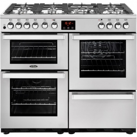 Belling COOKCENTRE 100DFTPROFSTA 4081 100cm Dual Fuel Range Cooker – STAINLESS STEEL
