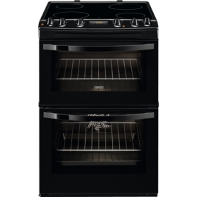 Black 60cm Double Oven Electric Cooker With Ceramic Hob - 1