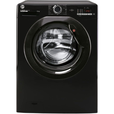 Hoover H-WASH 300 AH3W4102DBBE 10KG 1400 Spin Washing Machine, Android App enabled, 14 Progammes, Black
