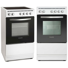 Montpellier MSC50W 50cm White Single Cavity Electric Cooker With Ceramic Hob