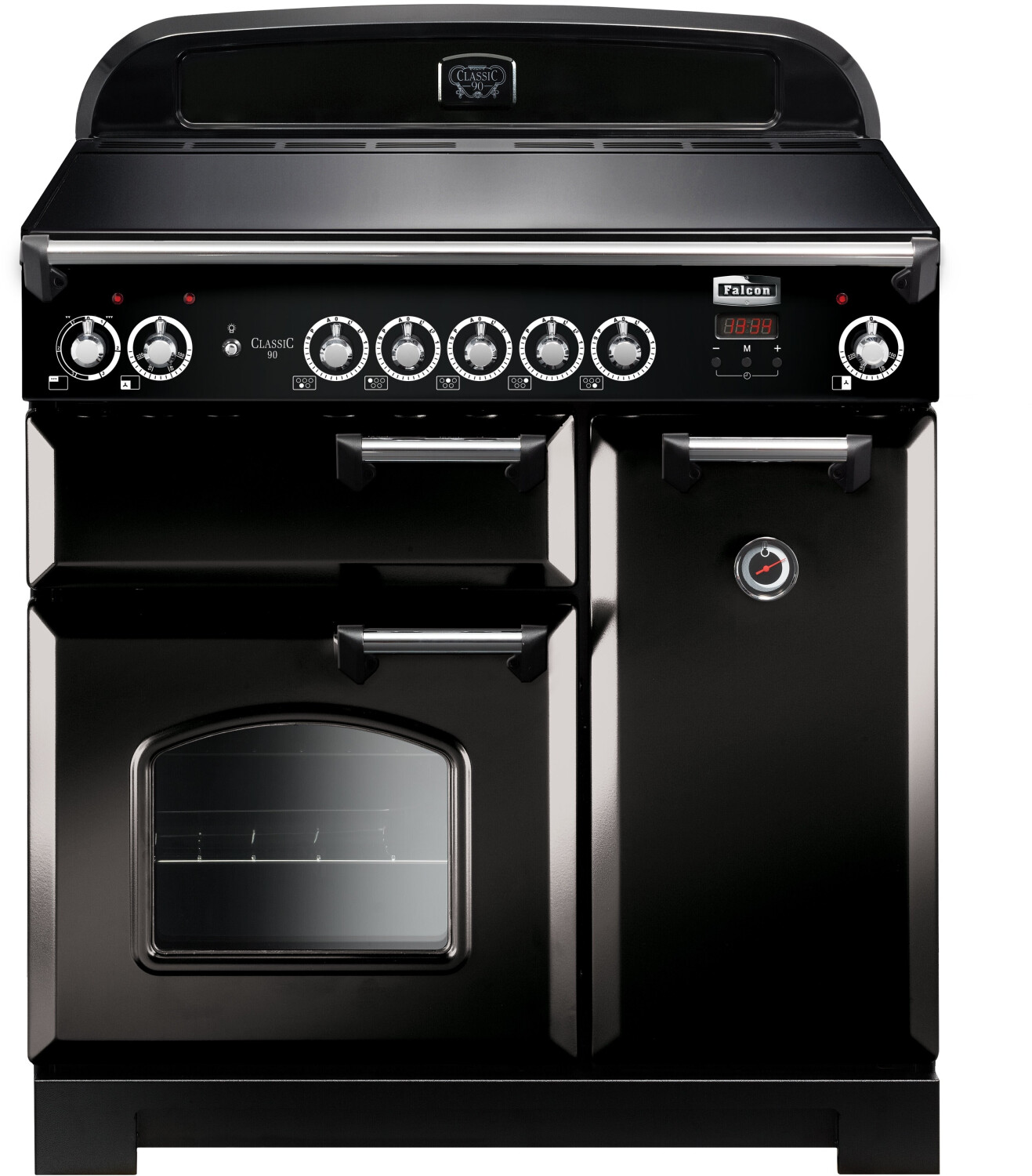 Rangemaster CLA90EIBL/C Classic Black with Chrome Trim 90cm Electric Induction Range Cooker thumbnail image