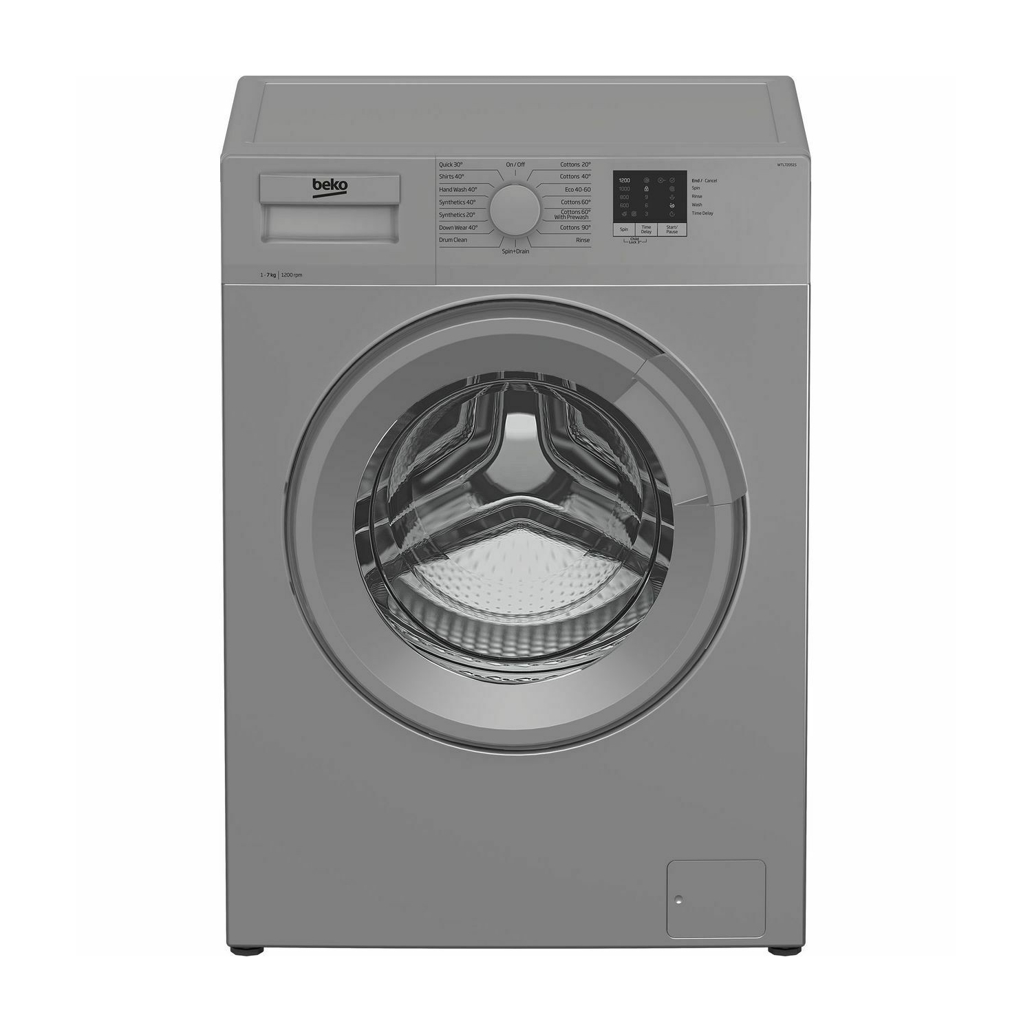 Beko WTL72051S 7Kg Washing Machine with 1200 rpm - Silver thumbnail image