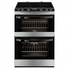 Black 60cm Double Oven Electric Cooker With Ceramic Hob